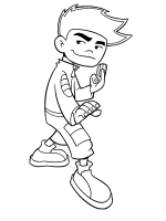 Een kleurplaat van  american dragon - jake long